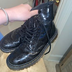 Dr.  marten black sparkle boots 8